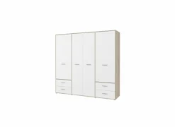 Draaideurkast|Draaideurkast|Kleerkast Mokkaro 206cm - decor - wit & sonoma eik