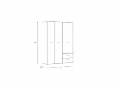 Draaideurkast|Draaideurkast|Kleerkast Mokkaro 145cm - decor - wit