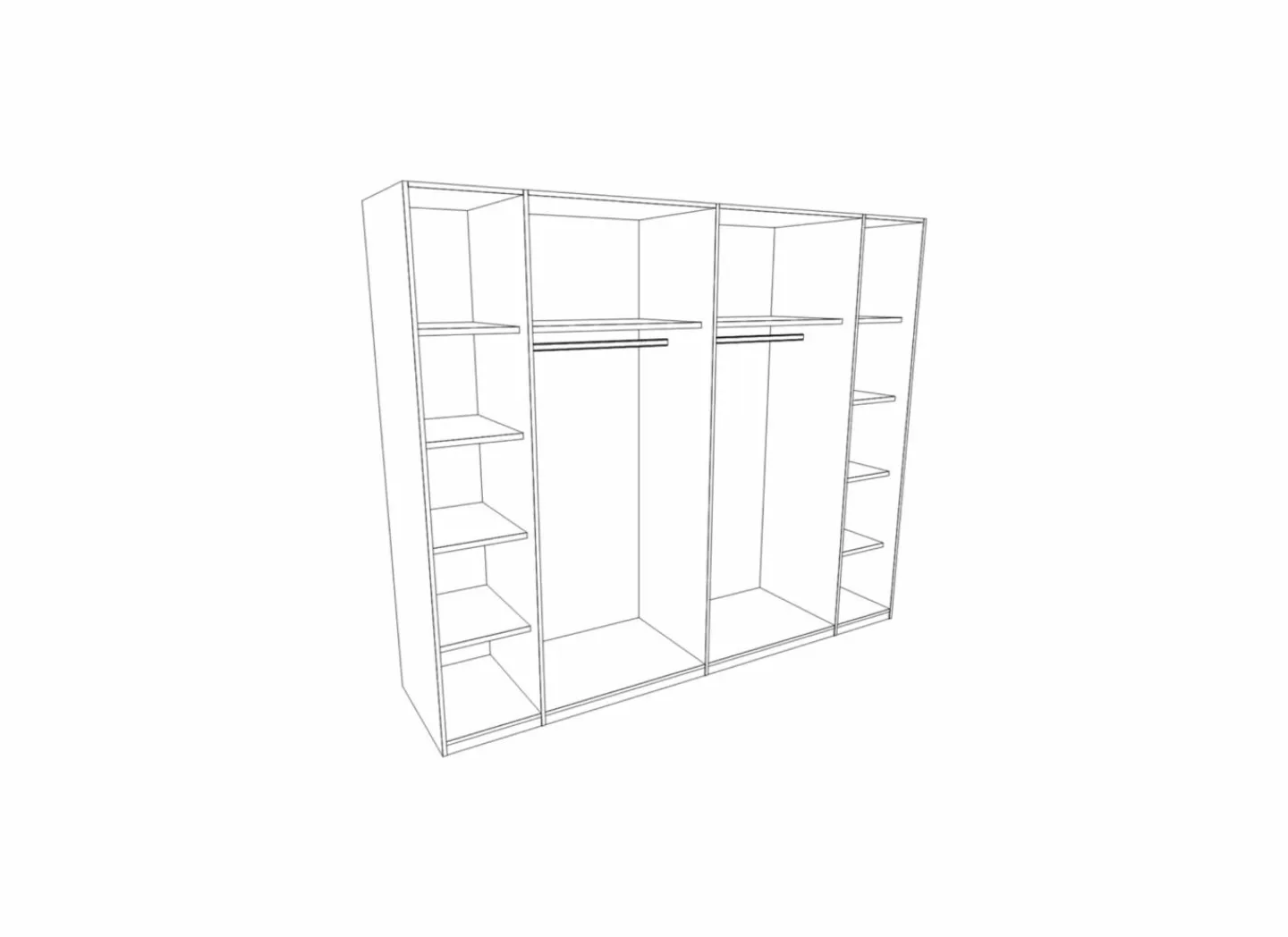 Kleerkast Narago 270cm - decor - artisanale eik & beton- Draaideurkast|Schuifdeurkast