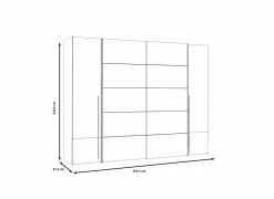 Kleerkast Narago 270cm - decor - artisanale eik & beton- Draaideurkast|Schuifdeurkast