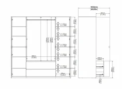 Kleerkast Next 197x58x202cm - decor - wit & jackson hickory- Draaideurkast|Draaideurkast