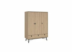 Draaideurkast|Draaideurkast|Kleerkast Ry 151cm - decor - bruin & zwart