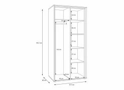 Kleerkast Wexlin 91x60x194cm - decor - sand & mauvella oak- Draaideurkast|Draaideurkast