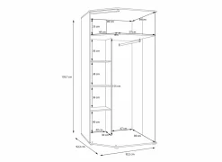 Draaideurkast|Draaideurkast|Kleerkast Wexlin 92x92x194cm - decor - sand & mauvella oak