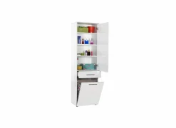 Kolomkast Rakiura 52x187x38cm - melamine - high gloss wit- Badkamerkasten