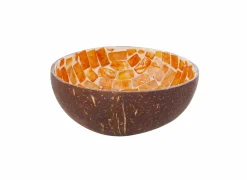 Kom Cocosbowl Ø14cm - kokos - goud- Sla- & Sauskommen|Fruitschalen