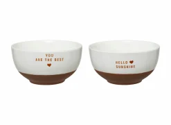 Kommen|Kom Hello Ø13cm - porselein - wit & rood