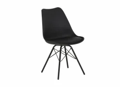 Kuipstoel Gigi 49x55x82cm - lederlook - zwart- Keukenstoelen|Eetkamerstoelen