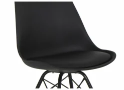 Kuipstoel Gigi 49x55x82cm - lederlook - zwart- Keukenstoelen|Eetkamerstoelen