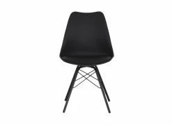 Kuipstoel Gigi 49x55x82cm - lederlook - zwart- Keukenstoelen|Eetkamerstoelen