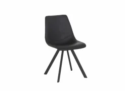 Kuipstoel Pokerface 47x57x83cm - natuurleder - zwart- Eetkamerstoelen