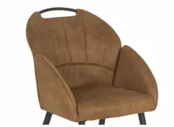 Kuipstoel ST2005 55x60x87,5cm - stof - cognac- Eetkamerstoelen