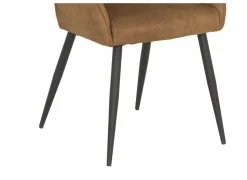 Kuipstoel ST2005 55x60x87,5cm - stof - cognac- Eetkamerstoelen
