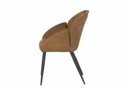 Kuipstoel ST2005 55x60x87,5cm - stof - cognac- Eetkamerstoelen