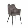 Kuipstoel 58,5x53x87,5cm - stof - antraciet- Eetkamerstoelen|Fauteuils