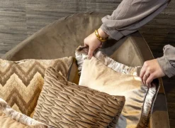 Kussens|Kussen Jeanette 45x45cm - stof - bruin