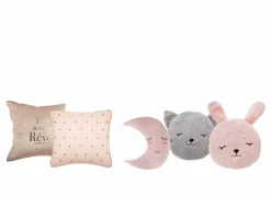 Kussens|Kinderdecoratie|Kussen Konijn  27x27cm - stof - roze