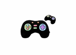 Kussen Let's Play 33x28cm - stof - zwart- Kussens|Kinderdecoratie