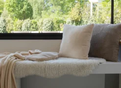 Tiseco Kussen Pippa 45x45cm - flanel - ivoor- Kussens|Kussens