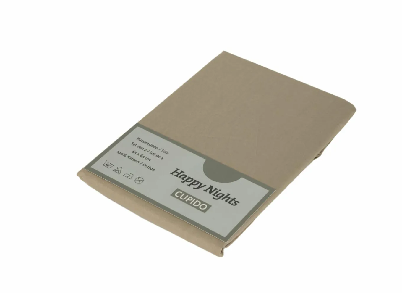 Kussenslopen|Kussensloop Cupido 65x65cm - katoen - mastiek - set van 2