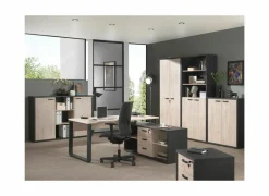 Ladeblok Capo 2 52x48x64cm - melamine - kastanje & zwart- Ladeblokken