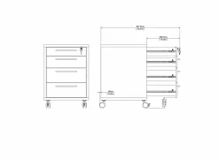 Ladeblokken|Ladeblok Prima  48x49x68cm - decor - wit