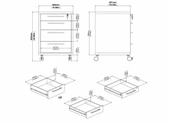 Ladeblokken|Ladeblok Prima 48x49x68cm - decor - eik