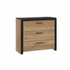 Commode|Commode|Ladekast Dalate 101x41x88,2cm - decor - kastanje eik/mat zwart