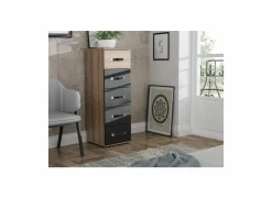 Commode|Commode|Ladekast Dolce 40x41x118cm - decor - mud oak & black oak