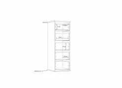 Commode|Commode|Ladekast Dolce 40x41x118cm - decor - mud oak & black oak