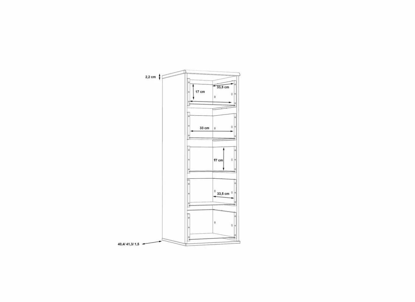 Commode|Commode|Ladekast Dolce 40x41x118cm - decor - mud oak & black oak
