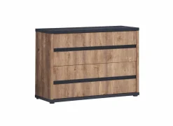 Ladekast Elsa 110x40x76cm - decor - industrial oak/zwart- Commode|Commode