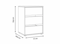 Ladekast Forte 51x40x71cm - decor- grijs- Commode|Commode