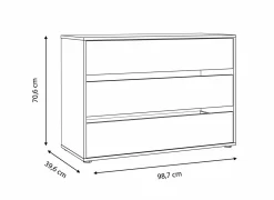 Ladekast Forte 98,7x40x71cm - decor - grijs- Commode|Commode