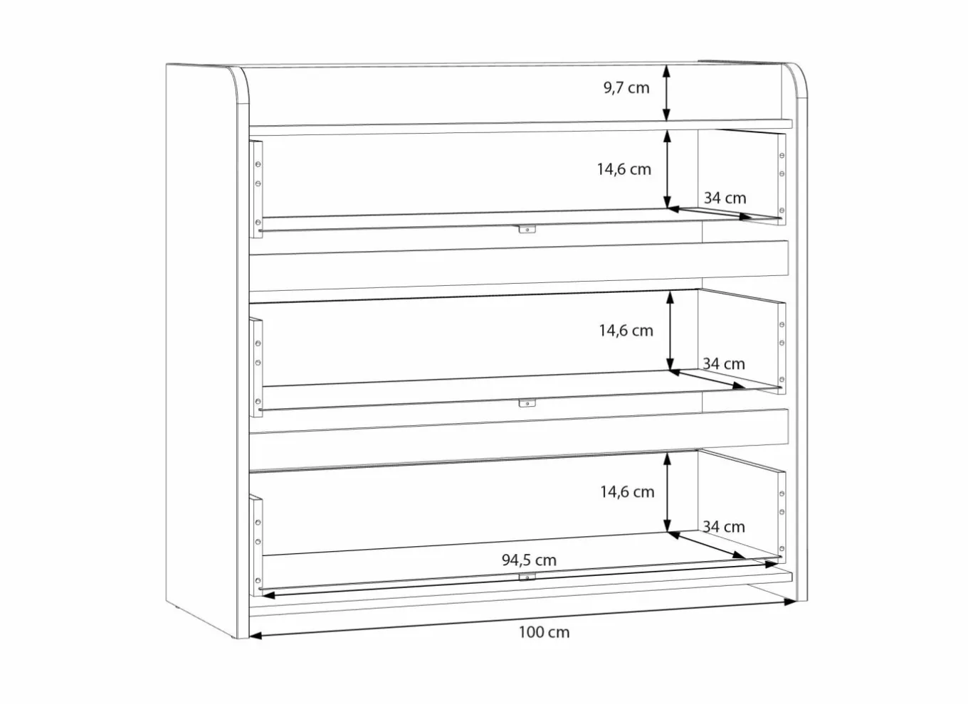 Commode|Commode|Ladekast Hoa 105x41x94cm - decor - mauvella eik & groen