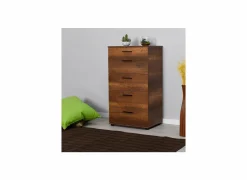 Ladekast Komodo 60x44x108cm - melamine - walnoot- Commode|Commode