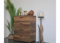 Ladekast Komodo 73x44x96cm - melamine - walnoot- Commode|Commode