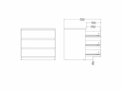 Ladekast Naia 77x50x71cm - MDF - zwart- Commode|Commode