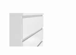 Ladekast Naia 77x50x112cm - melamine - wit hoogglans- Commode|Commode
