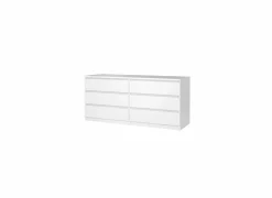 Ladekast Naia 154x50x71cm - melamine - wit hoogglans- Commode|Commode