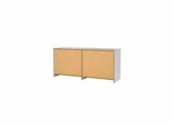 Ladekast Naia 154x50x71cm - melamine - wit hoogglans- Commode|Commode