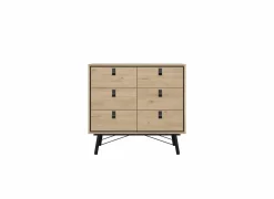 Ladekast Ry 102x41x95cm - decor - bruin/zwart- Commode|Commode