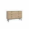 Commode|Commode|Ladekast Ry 151x41x95cm - decor - bruin/zwart