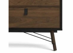 Commode|Commode|Ladekast Ry 151x41x95cm - decor - mat zwart/okkernoot