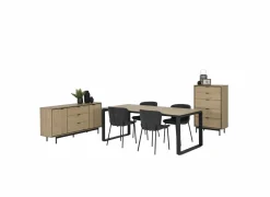 Ladekast Token 73x39,6x118,6cm - melamine - eik- Commode|Commode