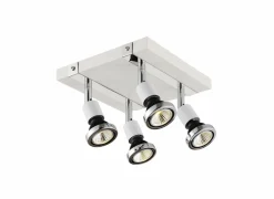 LED spot met 4 spots 5W GU10 chroom wit- Opbouwspots|Opbouwspots