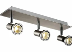 Opbouwspots|Opbouwspots|LED spot met 3 spots 5W GU10 chroom satijn
