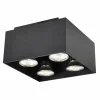 LED spot met 4 spots 5W GU10 zwart- Opbouwspots|Opbouwspots
