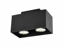 LED spot met 2 spots 5W GU10 zwart- Opbouwspots|Opbouwspots