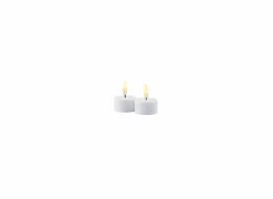 Ledkaars Sille Rechargeable wit set van 2- Herfstdecoratie|Kerstdecoratie